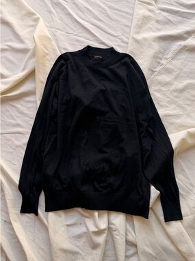 Neiman Marcus Men's Black Crewneck Pullover Sweater